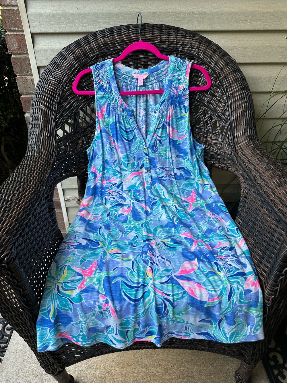 Lilly Pulitzer Shay Dress Bennet Blue Celestial Seas L